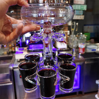 6-Shot Glass Dispenser – Party Drink Serving Stand with Glasses