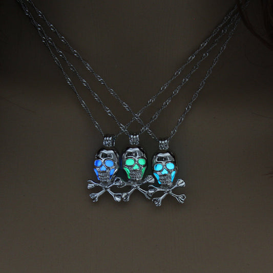 Halloween glow-in-the-dark skull necklace What Else You Got?