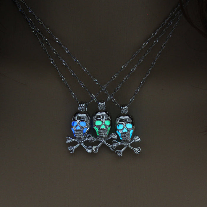 Spooktacular Glow-in-the-Dark Skull Necklace - Perfect for Halloween & Christian Fun!