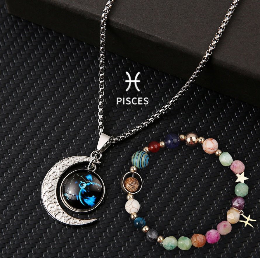 Natural Stone Necklace Set For The 12 Zodiac Signs What Else You Got?