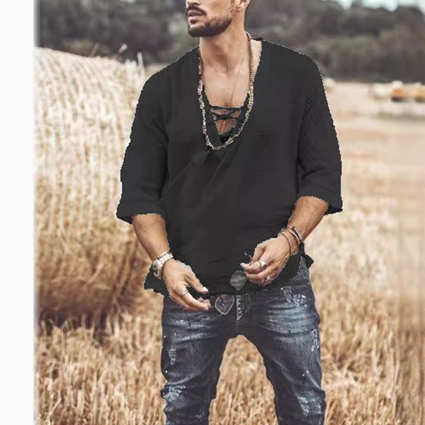 Lace Up Corn Mid Sleeved T-shirt What Else You Got?