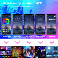 RGB LED Strip Lights 5050 Bluetooth App Control - Music Sync Room & TV Backlight