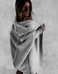 Women’s Oversized Hooded Batwing Cardigan – Soft Knit Layering Sweater S–XL