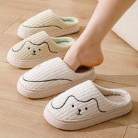 Cozy Couple Striped Cat Slippers - Non-Slip Warm Plush House Shoes for Men & Women