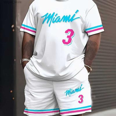 Men's Christian Casual 3D Printed T-Shirt & Shorts Two-Piece Set - Summer Sports Outfit