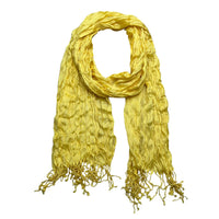 2pcs Sunshine Yellow Crinkle Blend Scarf - Beach Vacation Essential