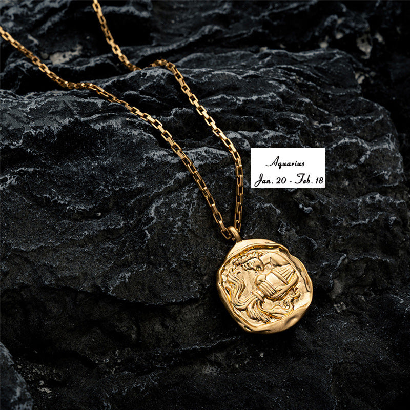 Vacuum Plating 18k Titanium Zodiac Oval Pendant Necklace What Else You Got?
