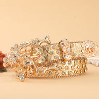 Rhinestone Skull Belt for Men – Studded Punk Rock Statement Waist Belt
