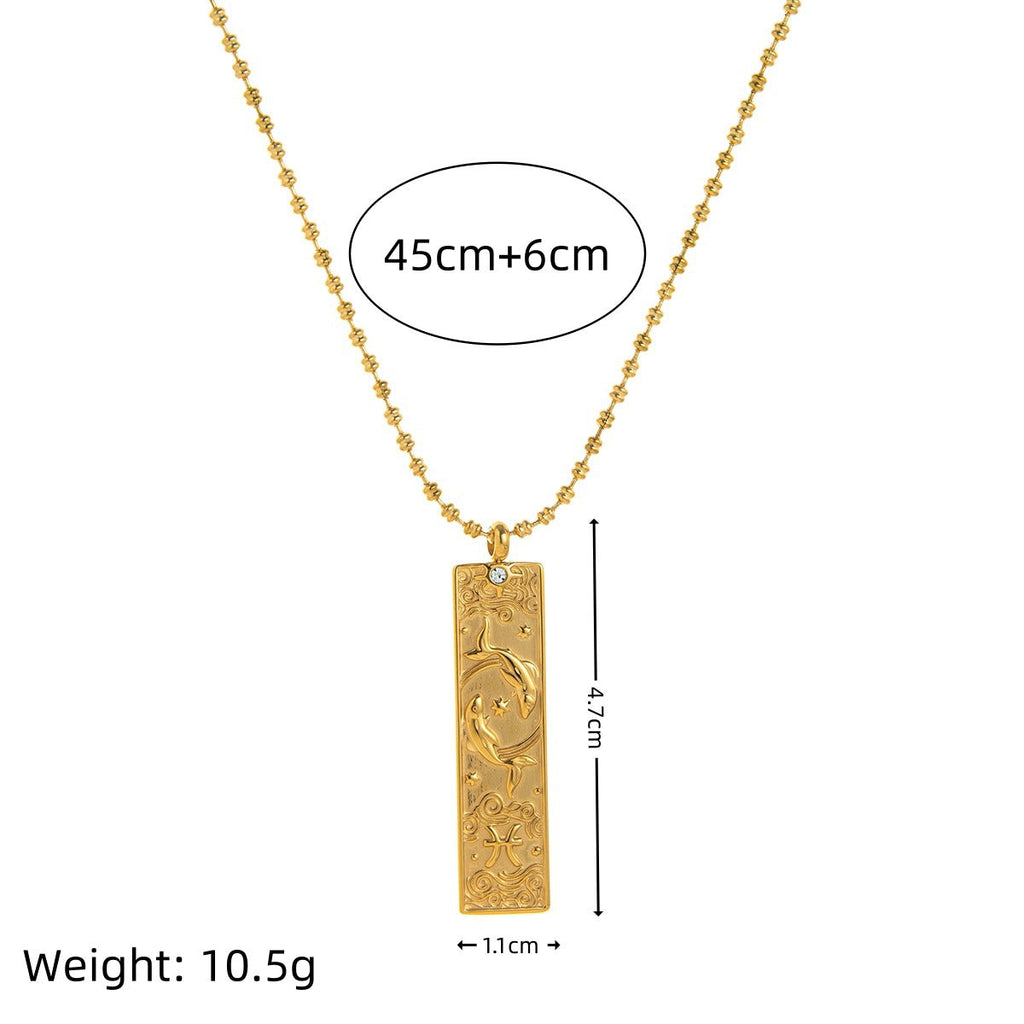 Diamond-Encrusted Zodiac Square Pendant Necklace What Else You Got?