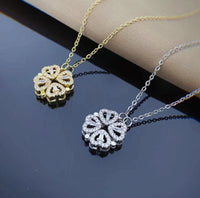 4-in-1 Magnetic Heart Clover Necklace – Convertible Copper Pendant for Women