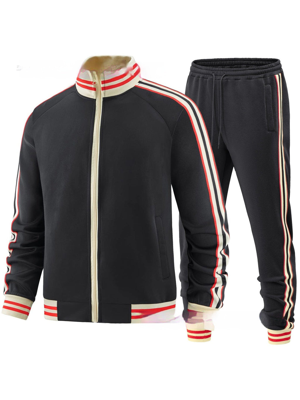 Men's Casual Sports Suit Color Matching Two-piece Set What Else You Got?