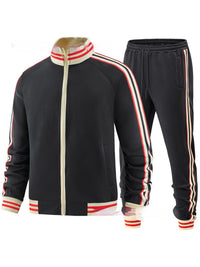 Men's Winter Fleece-Lined Casual Sports Suit - Two-Piece Set in Navy, Royal Blue & More