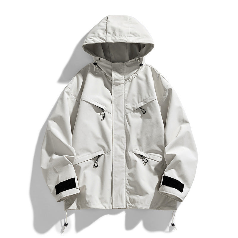Japanese Retro Hooded Windbreaker Jacket – Lightweight Outdoor Shell (Unisex) What Else You Got?