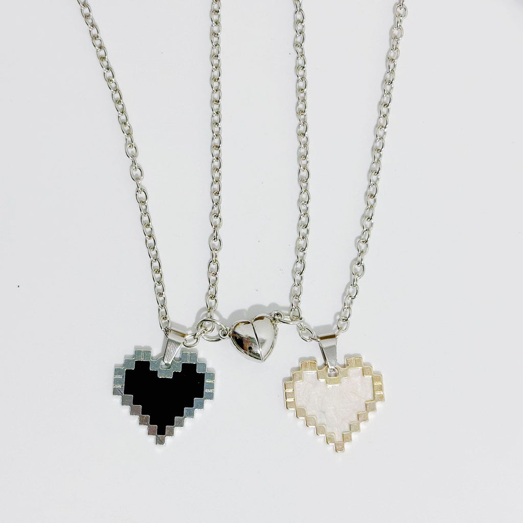2‑Piece Magnetic Heart Mosaic Necklace Set for Couples What Else You Got?