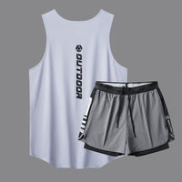 Mens Quick-Dry Top And Shorts Two-Piece Set