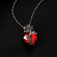 Hearts of Love: Rose & Scripture Heart-Shaped Necklace for Valentine's Day