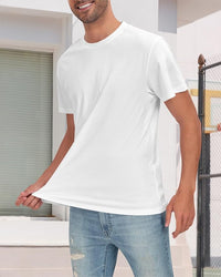 Men’s Water-Repellent Stain-Resistant Crewneck Tee – Fresh & Durable White T-Shirt