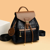 Women’s PU Leather Bucket Backpack – Casual Shoulder Bag for School & Travel