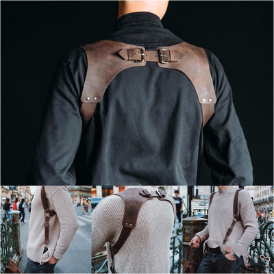 Men's Punk Belt – Adjustable Buckle Faux Leather Belt