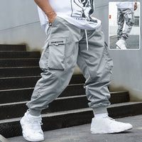 Versatile Multi-Pocket Cargo Pants for Men - Comfortable Streetwear with Drawstring Waist