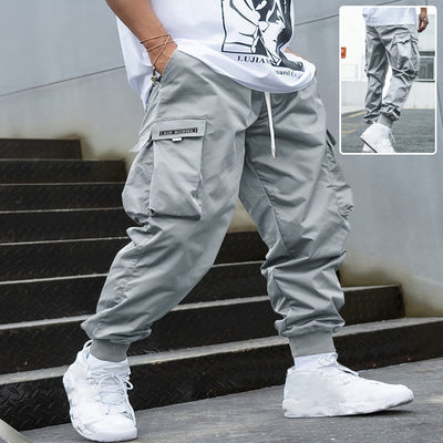 Versatile Multi-Pocket Cargo Pants for Men - Comfortable Streetwear with Drawstring Waist
