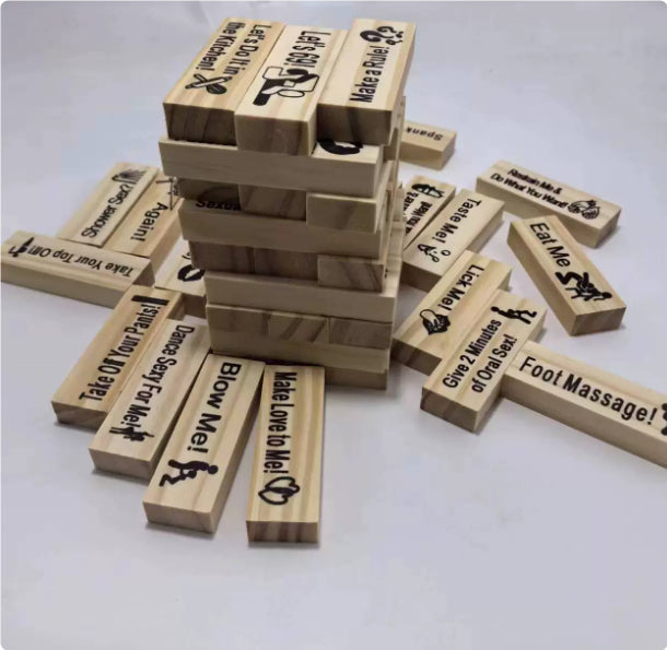 Couple Game Night Intimacy Block Tower Jenga Game Valentine Tumbling Tower Stacking Blocks Game Party Interactive Games 18 What Else You Got?