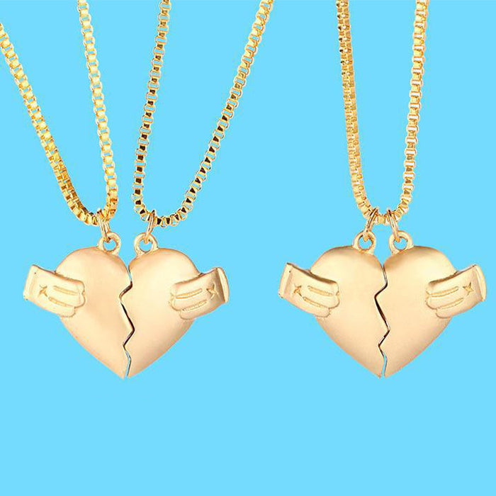 Creative Magnet Love Necklace 2pcs Heart-broken Shape Necklace Men And Women Personalized Jewelry For Valentine's Day What Else You Got?
