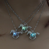 Glow-in-the-Dark Rainbow Pony Necklace – Luminous Pendant for Kids & Teens