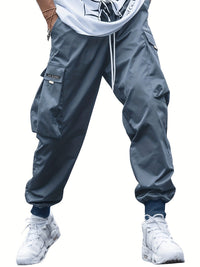 Versatile Multi-Pocket Cargo Pants for Men - Comfortable Streetwear with Drawstring Waist