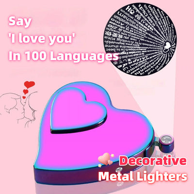 Heart-Shaped Dual-Flame USB Lighter – Windproof Rechargeable Gift for Him & Her