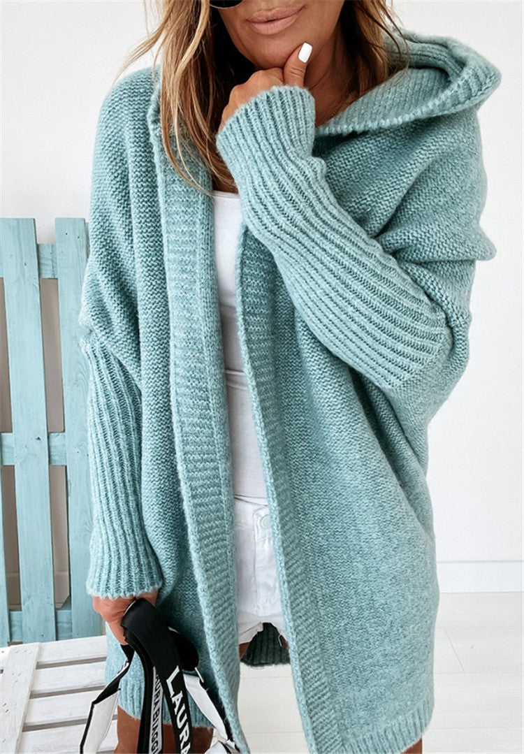 Oversized Hooded Bat Sleeve Cardigan What Else You Got?
