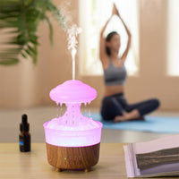 Heavenly Rain Cloud Humidifier & Aromatherapy Diffuser with Soothing Rainsound & 7-Color LED Light