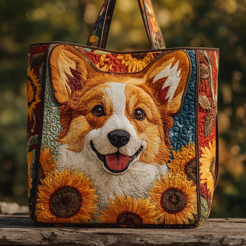 300g Canvas Dog-Printed Tote And Shoulder Bag What Else You Got?