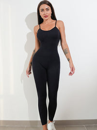 Women's Modest & Flattering Seamless Unitard - Spaghetti Strap Bodysuit for Yoga, Dance & Everyday Wear