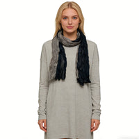 Khaki & Black Textured Crinkle Scarf – Casual Vacation & Office Scarf for Women & Men