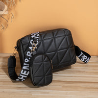 Embroidered Crossbody Bag Set – PU Leather Shoulder Bag with Mini Pouch