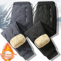 Heavenly Warmth Men’s Fleece Thermal Sweatpants – Windproof, Waterproof Winter Warmth with Lambswool Lining