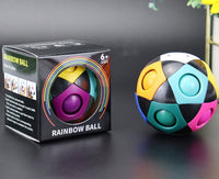 Rainbow Stress Relief Soccer Ball Cube - Fun & Educational Fidget Toy for Kids
