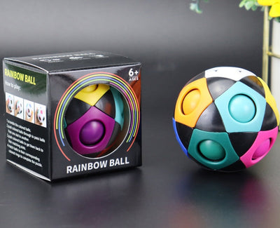 Rainbow Stress Relief Soccer Ball Cube - Fun & Educational Fidget Toy for Kids