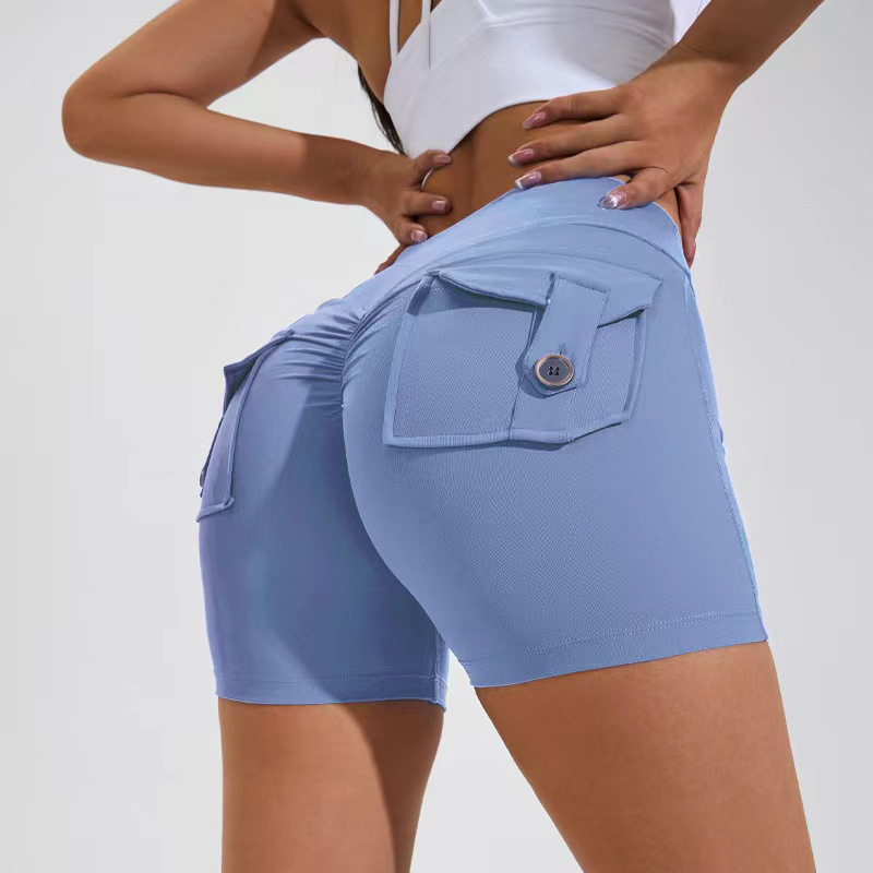 High Waist Hip Lifting Shorts With Pockets Quick Dry Yoga Fitness Sports Pants Summer Women Clothes What Else You Got?