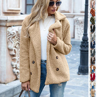 Heavenly Warmth Women’s Fluffy Winter Coat – Plush Polyester Button Jacket, Cozy Loose Fit (S–5XL)