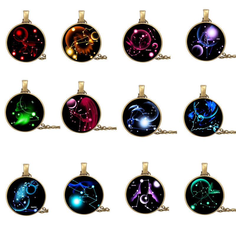 Heavenly Constellation Gemstone Necklace - Zodiac Starry Sky Jewelry
