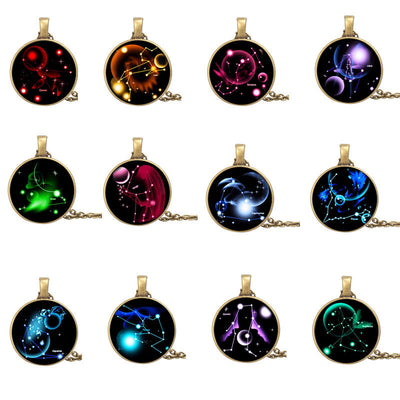 Heavenly Constellation Gemstone Necklace - Zodiac Starry Sky Jewelry