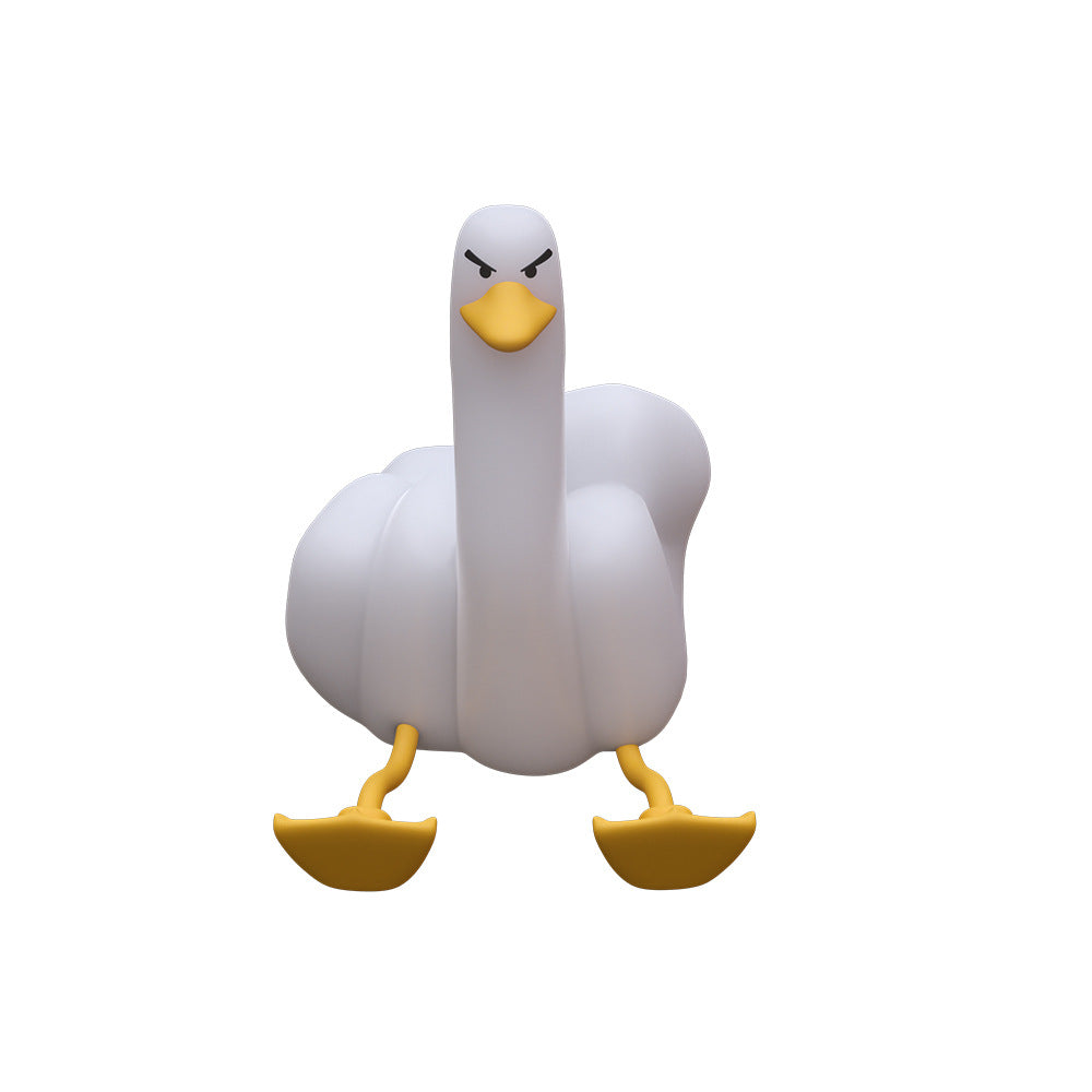 Amazon Cross-border Creative Gift Middle Finger Duck Small Night Lamp Rechargeable Dimming Vinyl Little Duck Night Light What Else You Got?