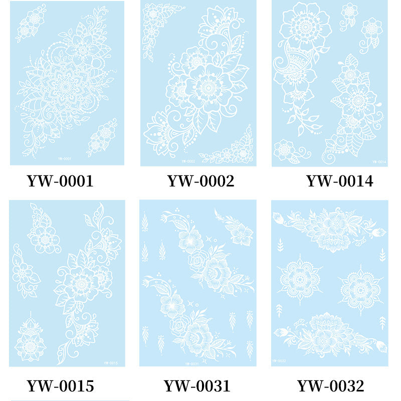 Glow In The Dark Henna Tattoo Stickers  Intricate Lace Hand & Arm Designs For Halloween Christmas Parties  Light Up Your Party What Else You Got?