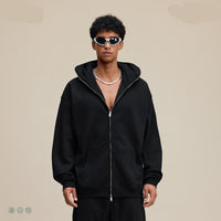 Heated Windproof Retro Sports Zipper Sweater - Cozy Cotton Lined Hoodie with Hidden Hood (S-XXL)