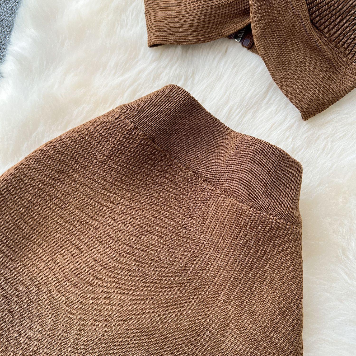 A Two-piece Knitted Vest With A Slimming, Body-hugging, Slit Skirt What Else You Got?