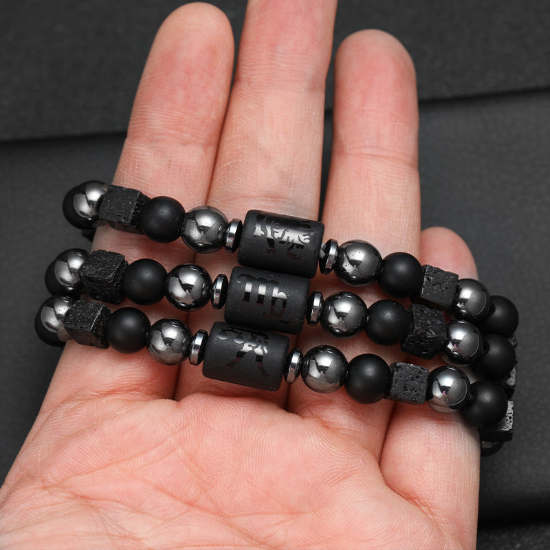 Twelve Zodiac Bracelet Couples Volcanic Stone Handmade Beaded Bracelet Accessory What Else You Got?