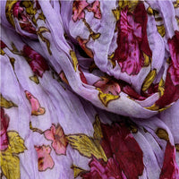 2pcs Vibrant Crinkle Magenta Printed Polyester Texture Scarf