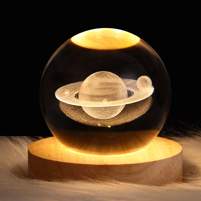 Luminous Starry Sky And Planets Moon Moon Crystal Ball Small Night Lamp Projection Ambience Light Creative Gift New Strange Gift What Else You Got?